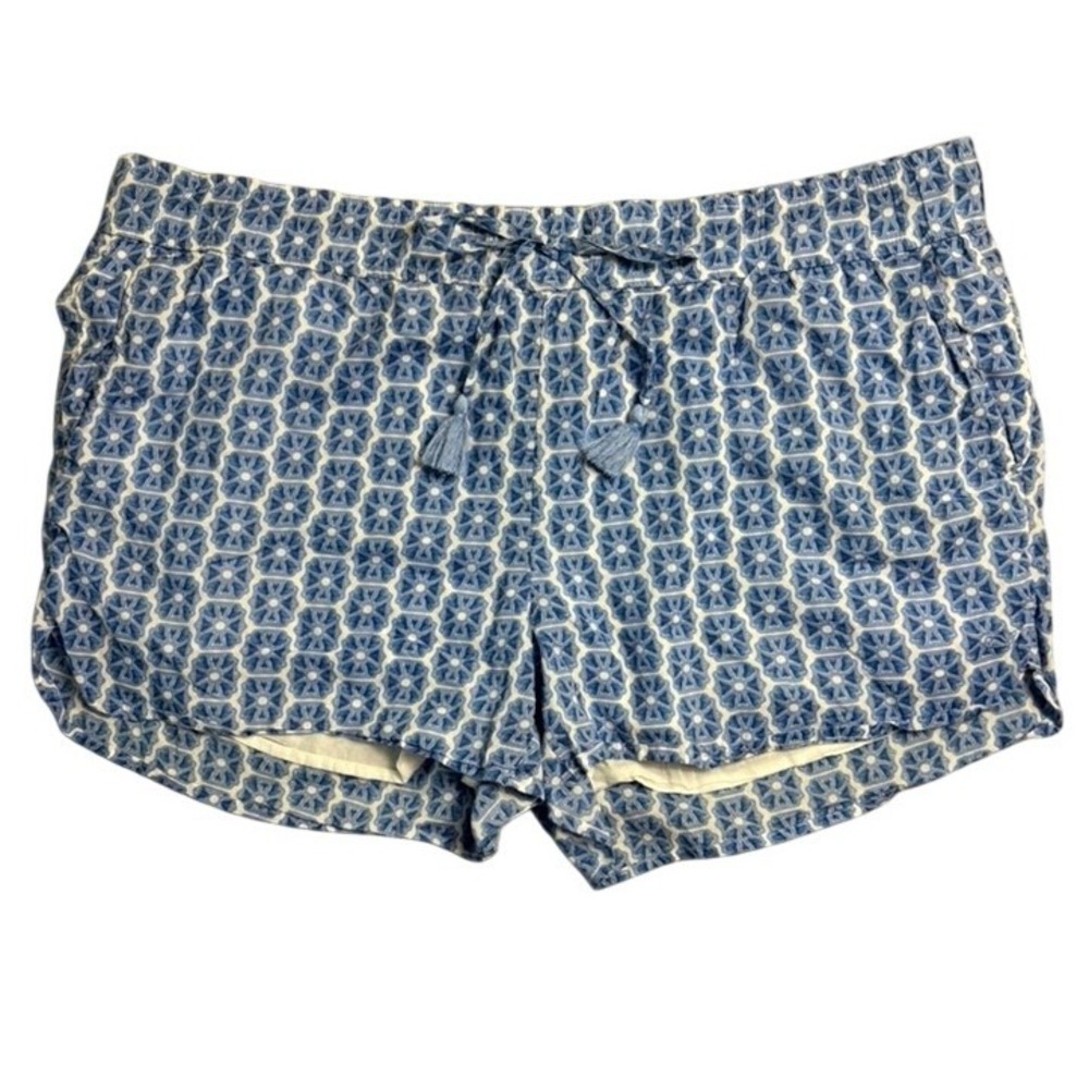 Vineyard Vines Shorts Womens Sz XL Watercolor Geo Pull On Newport Blue Lined